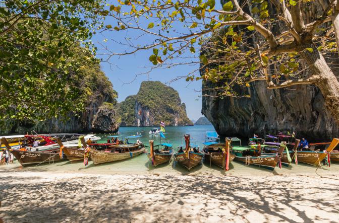 Boats on Seashore, Thailand