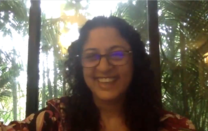 Safeena Husain, Founder and Executive Director at Educate Girls, smiling on camera