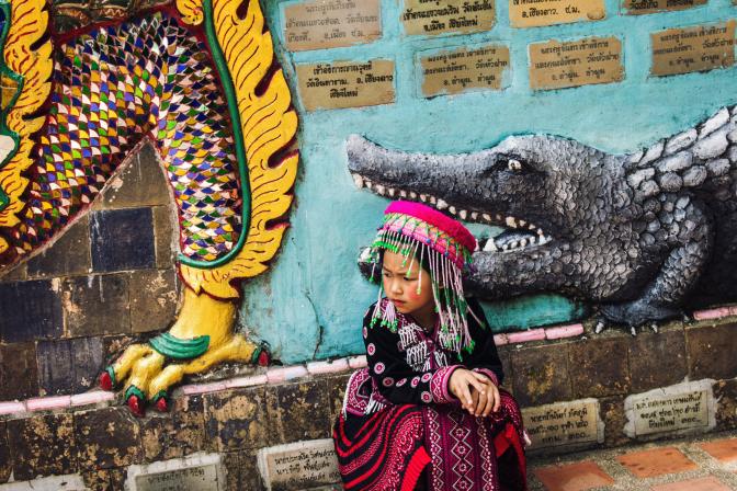 girl wearing traditional dress