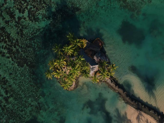 bird's eye view of an island