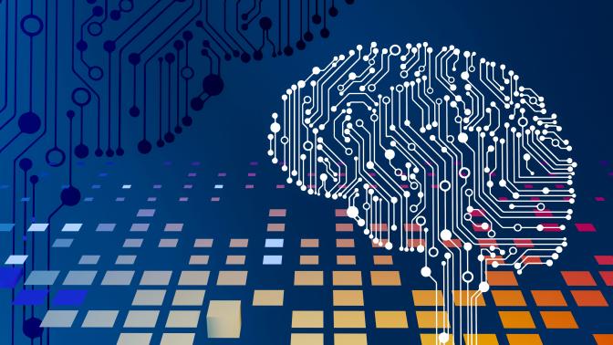 a computer circuit board in the shape of a brain