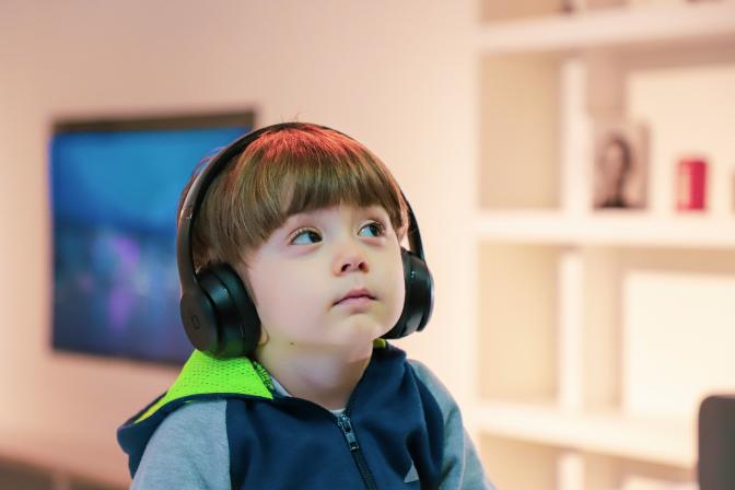 boy with headphones