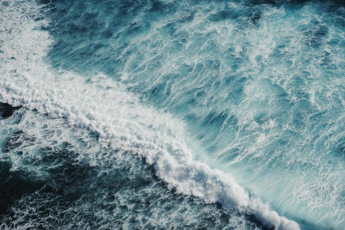 bird's eye view of sea waves