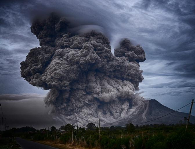 erupting volcano